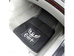 Vinyl Front Floor Mats with U.S. Navy Logo; Black (Universal; Some Adaptation May Be Required)