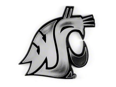 Washington State University Molded Emblem; Chrome (Universal; Some Adaptation May Be Required)