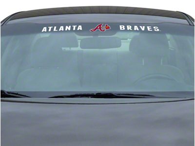 Windshield Decal with Atlanta Braves Logo; White (Universal; Some Adaptation May Be Required)