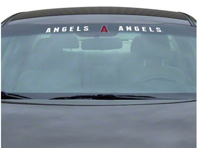 Windshield Decal with Los Angeles Angels Logo; White (Universal; Some Adaptation May Be Required)