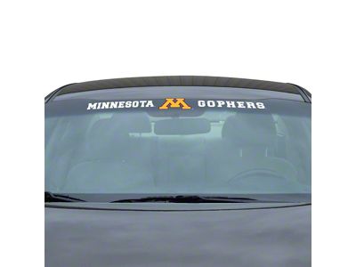 Windshield Decal with University of Minnesota Logo; White (Universal; Some Adaptation May Be Required)