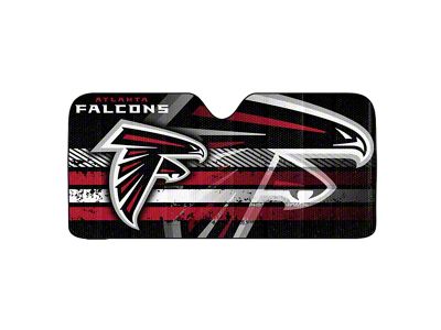 Windshield Sun Shade with Atlanta Falcons Logo; Black (Universal; Some Adaptation May Be Required)