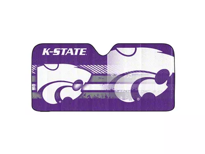 Windshield Sun Shade with Kansas State University Logo; Purple (Universal; Some Adaptation May Be Required)