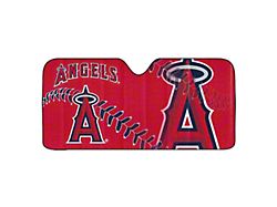 Windshield Sun Shade with Los Angeles Angels Logo; Red (Universal; Some Adaptation May Be Required)