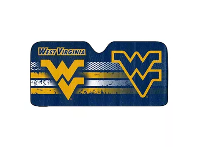 Windshield Sun Shade with West Virginia University Logo; Navy (Universal; Some Adaptation May Be Required)
