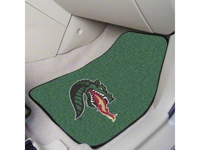 Carpet Front Floor Mats with University of UAB Logo; Green (Universal; Some Adaptation May Be Required)