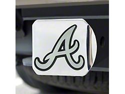 Hitch Cover with Atlanta Braves Logo; Chrome (Universal; Some Adaptation May Be Required)