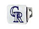 Hitch Cover with Colorado Rockies Logo; Chrome (Universal; Some Adaptation May Be Required)