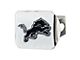 Hitch Cover with Detroit Lions Logo; Chrome (Universal; Some Adaptation May Be Required)