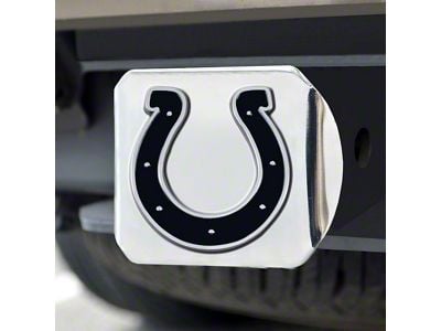 Hitch Cover with Indianapolis Colts Logo; Chrome (Universal; Some Adaptation May Be Required)