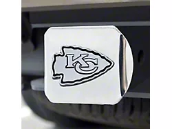 Hitch Cover with Kansas City Chiefs Logo; Chrome (Universal; Some Adaptation May Be Required)