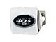 Hitch Cover with New York Jets Logo; Chrome (Universal; Some Adaptation May Be Required)