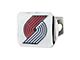 Hitch Cover with Portland Trail Blazers Logo; Chrome (Universal; Some Adaptation May Be Required)