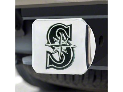 Hitch Cover with Seattle Mariners Logo; Chrome (Universal; Some Adaptation May Be Required)