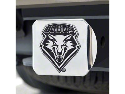 Hitch Cover with University of New Mexico Logo; Chrome (Universal; Some Adaptation May Be Required)