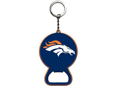 Keychain Bottle Opener with Denver Broncos Logo; Blue