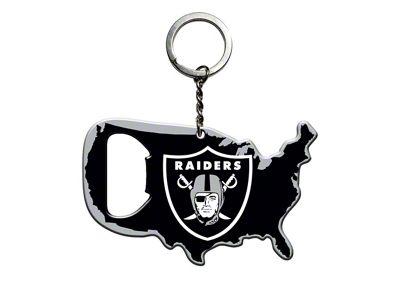 Keychain Bottle Opener with Las Vegas Raiders Logo; Black