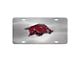 License Plate with University of Arkansas Logo; Stainless Steel (Universal; Some Adaptation May Be Required)