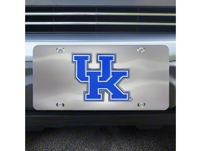 License Plate with University of Kentucky Logo; Stainless Steel (Universal; Some Adaptation May Be Required)