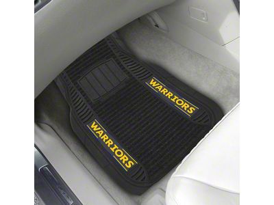 Molded Front Floor Mats with Golden State Warriors Logo (Universal; Some Adaptation May Be Required)