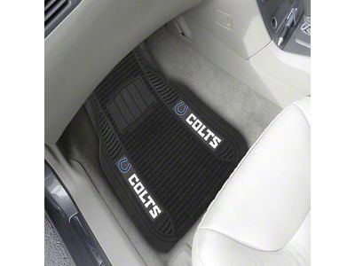 Molded Front Floor Mats with Indianapolis Colts Logo (Universal; Some Adaptation May Be Required)