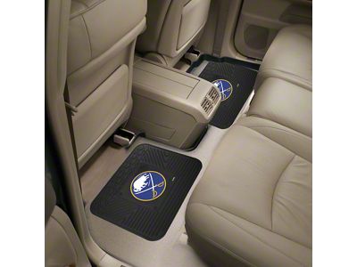 Molded Rear Floor Mats with Buffalo Sabres Logo (Universal; Some Adaptation May Be Required)