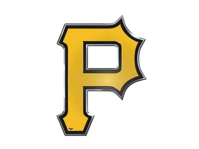 Pittsburgh Pirates Embossed Emblem; Yellow (Universal; Some Adaptation May Be Required)
