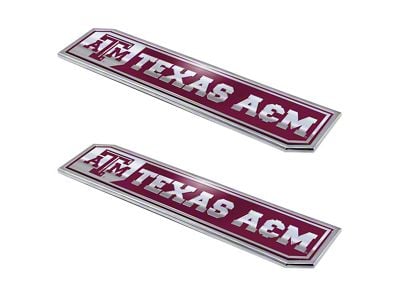 Texas A&M University Embossed Emblems; Maroon (Universal; Some Adaptation May Be Required)