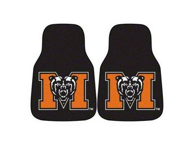 Carpet Front Floor Mats with Mercer University Logo; Black (Universal; Some Adaptation May Be Required)