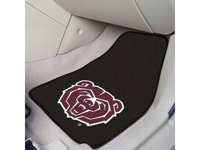 Carpet Front Floor Mats with Missouri State University Logo; Black (Universal; Some Adaptation May Be Required)
