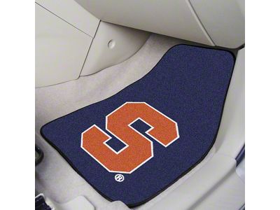 Carpet Front Floor Mats with Syracuse University Logo; Blue (Universal; Some Adaptation May Be Required)