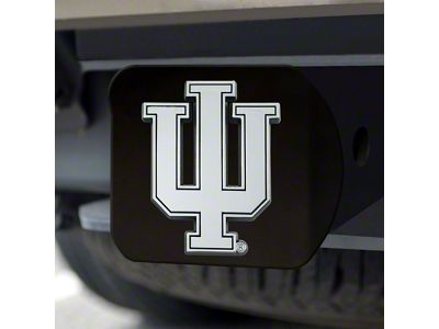 Hitch Cover with Indiana University Logo; Black (Universal; Some Adaptation May Be Required)