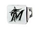Hitch Cover with Miami Marlins Logo; Chrome (Universal; Some Adaptation May Be Required)