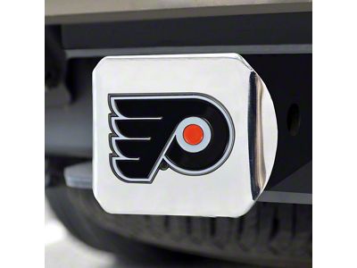 Hitch Cover with Philadelphia Flyers Logo; Chrome (Universal; Some Adaptation May Be Required)