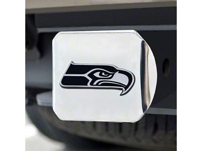Hitch Cover with Seattle Seahawks Logo; Chrome (Universal; Some Adaptation May Be Required)