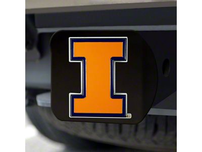 Hitch Cover with University of Illinois Logo; Orange (Universal; Some Adaptation May Be Required)