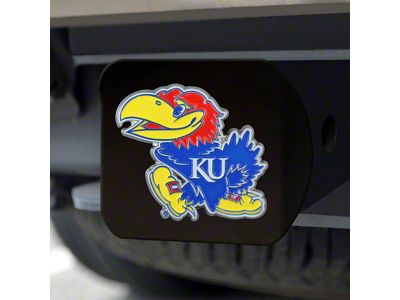 Hitch Cover with University of Kansas Logo; Blue (Universal; Some Adaptation May Be Required)