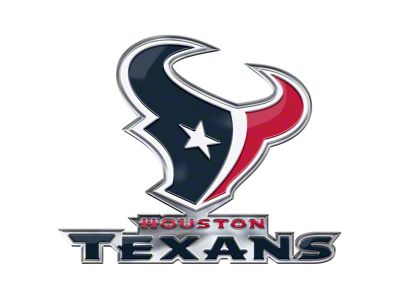 Houston Texans Embossed Emblem; Navy and Red (Universal; Some Adaptation May Be Required)
