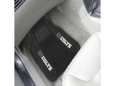 Molded Front Floor Mats with Indianapolis Colts Logo (Universal; Some Adaptation May Be Required)