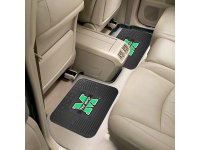Molded Rear Floor Mats with Marshall University Logo (Universal; Some Adaptation May Be Required)