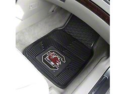 Vinyl Front Floor Mats with University of South Carolina Logo; Black (Universal; Some Adaptation May Be Required)