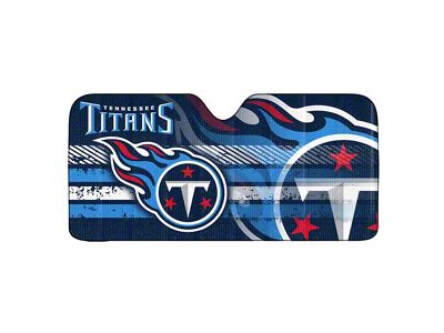 Windshield Sun Shade with Tennessee Titans Logo; Blue (Universal; Some Adaptation May Be Required)