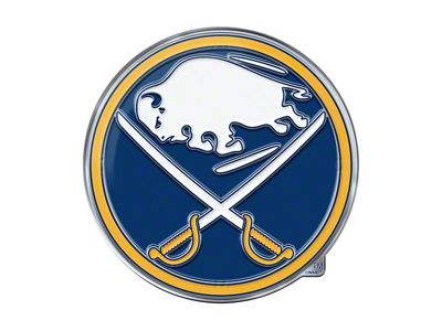 Buffalo Sabres Embossed Emblem; Blue and Yellow (Universal; Some Adaptation May Be Required)