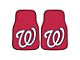 Carpet Front Floor Mats with Washington Nationals Logo; Red (Universal; Some Adaptation May Be Required)
