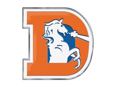 Denver Broncos Embossed Emblem; Blue and Orange (Universal; Some Adaptation May Be Required)