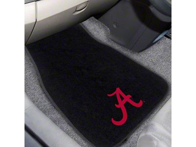 Embroidered Front Floor Mats with University of Alabama Logo; Black (Universal; Some Adaptation May Be Required)