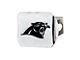 Hitch Cover with Carolina Panthers Logo; Chrome (Universal; Some Adaptation May Be Required)