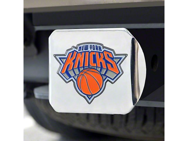 Hitch Cover with New York Knicks Logo; Chrome (Universal; Some Adaptation May Be Required)