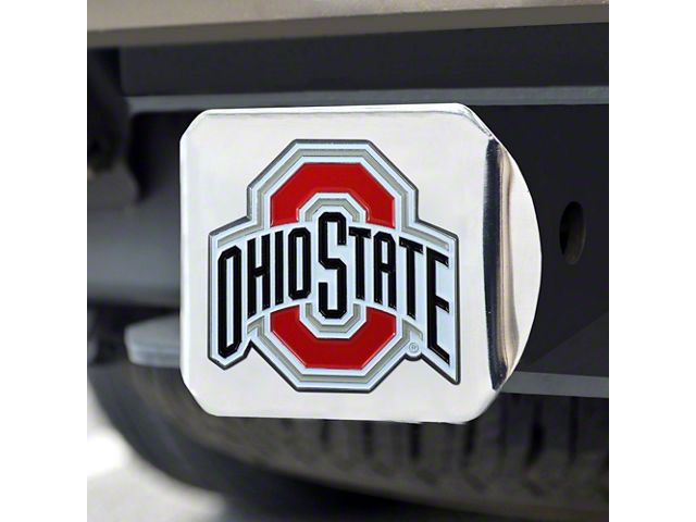 Hitch Cover with Ohio State University Logo; Chrome (Universal; Some Adaptation May Be Required)