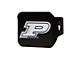 Hitch Cover with Purdue University Logo; Black (Universal; Some Adaptation May Be Required)